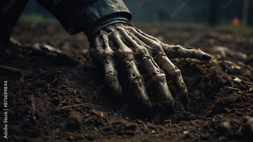 Halloween, dead hand coming out from the soil Halloween, dead hand coming out from the soil