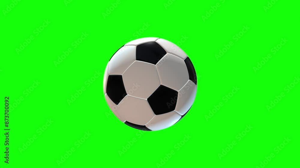 3d football, soccer ball spinning loop animation on green screen background 3d football, soccer ball spinning loop animation on green screen background