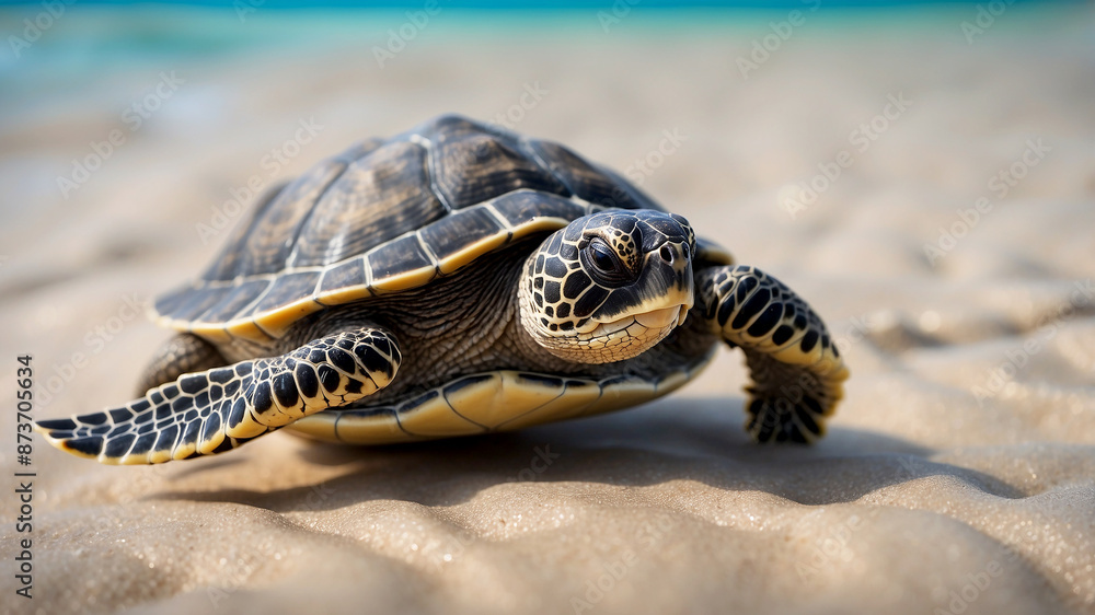 baby sea turtle navigating its way through shallow waters filled with delicate coral formations. The focus is on the tiny turtle's journey baby sea turtle navigating its way through shallow waters filled with delicate coral formations. The focus is on the tiny turtle's journey