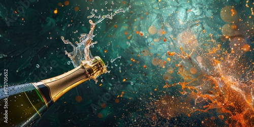 Champagne Bottle Popping With a Splash of Celebration