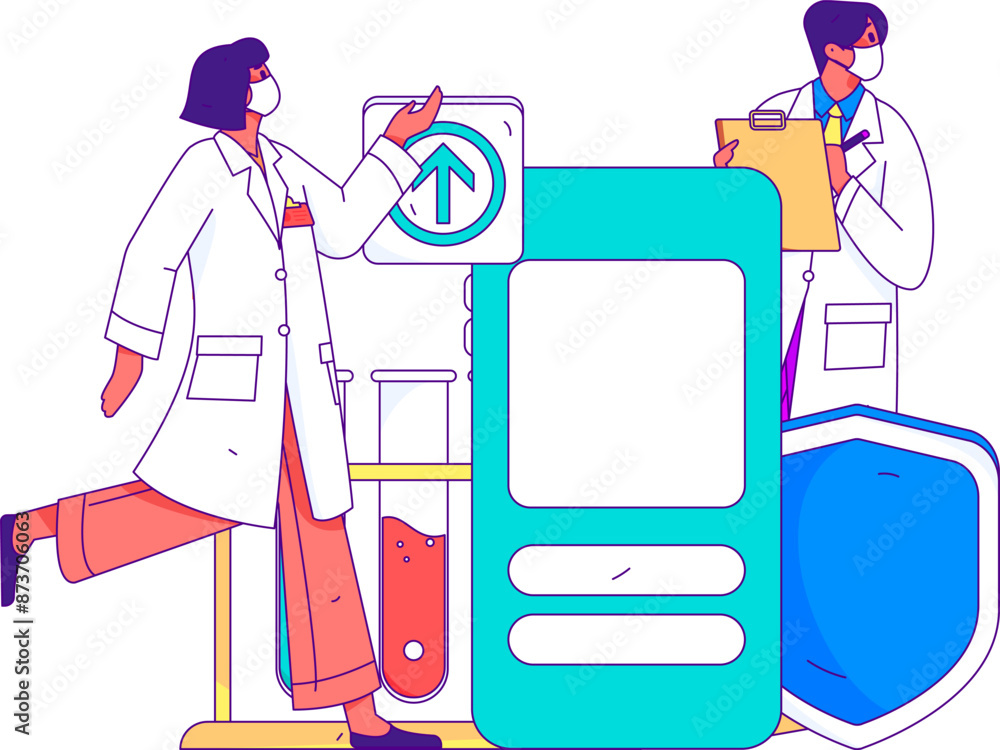 Medical characters fighting the epidemic flat vector concept operation hand drawn illustration
Medical characters fighting the epidemic flat vector concept operation hand drawn illustration