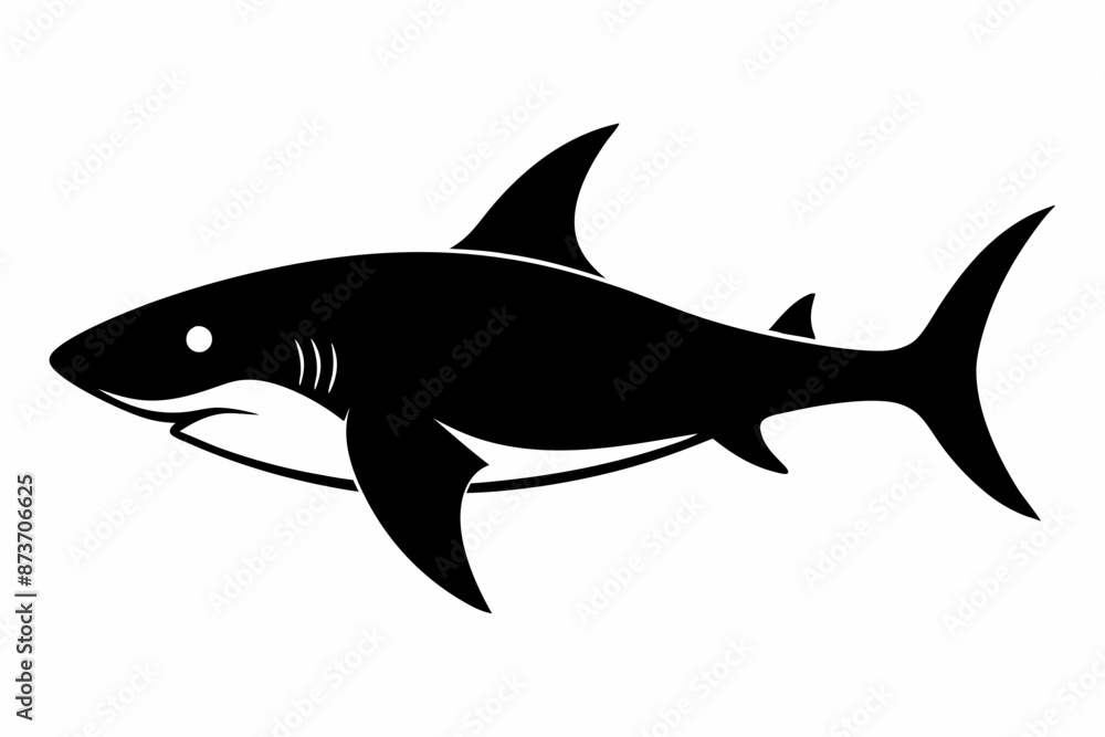Shark vector illustration, shark jumping isolated on white, shark silhouette, shark vector art Shark vector illustration, shark jumping isolated on white, shark silhouette, shark vector art