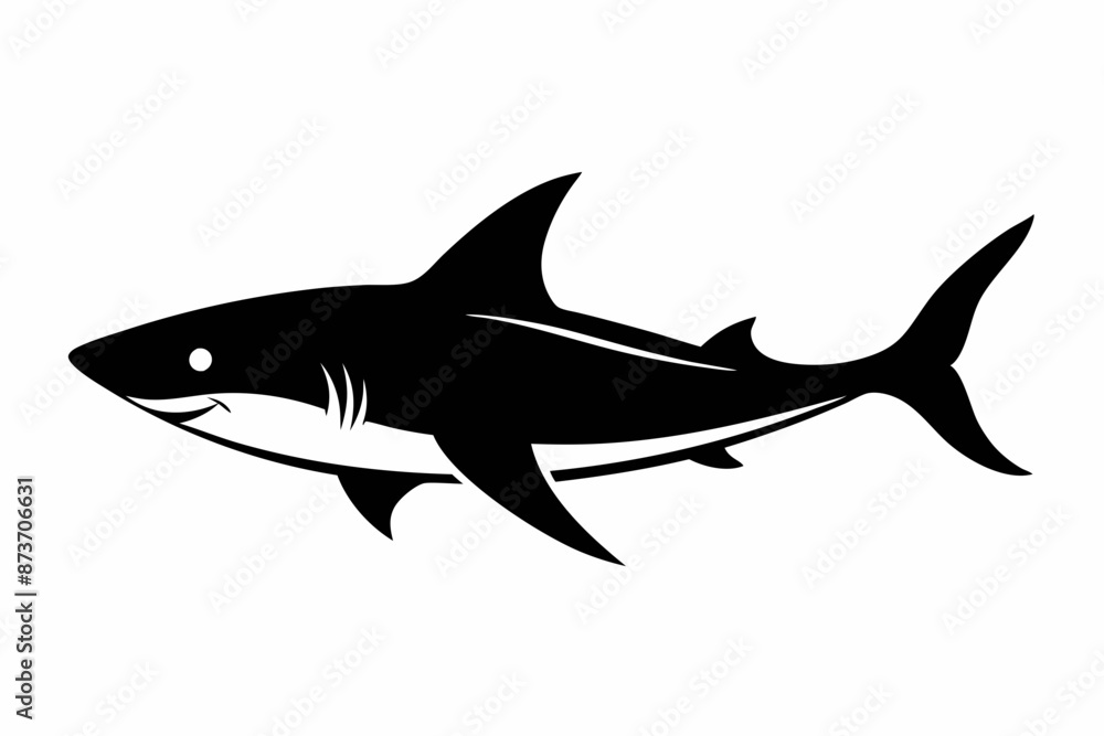 Shark vector illustration, shark jumping isolated on white, shark silhouette, shark vector art Shark vector illustration, shark jumping isolated on white, shark silhouette, shark vector art