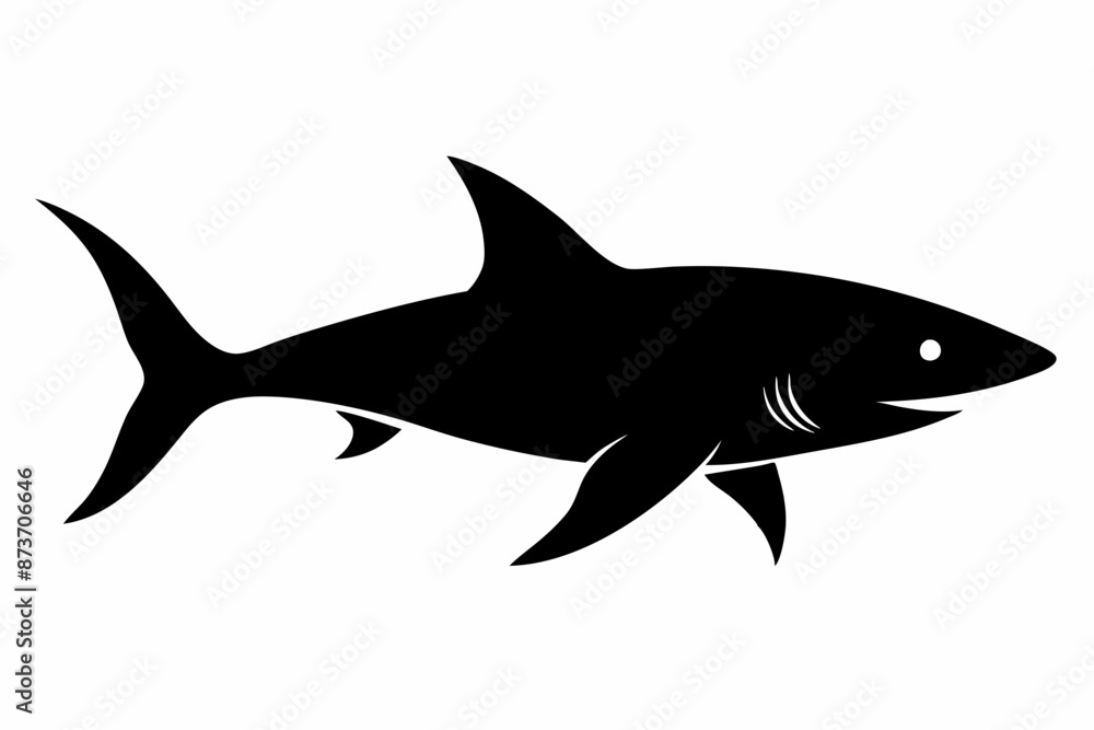 Shark vector illustration, shark jumping isolated on white, shark silhouette, shark vector art Shark vector illustration, shark jumping isolated on white, shark silhouette, shark vector art