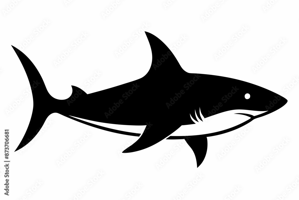 Shark vector illustration, shark jumping isolated on white, shark silhouette, shark vector art Shark vector illustration, shark jumping isolated on white, shark silhouette, shark vector art