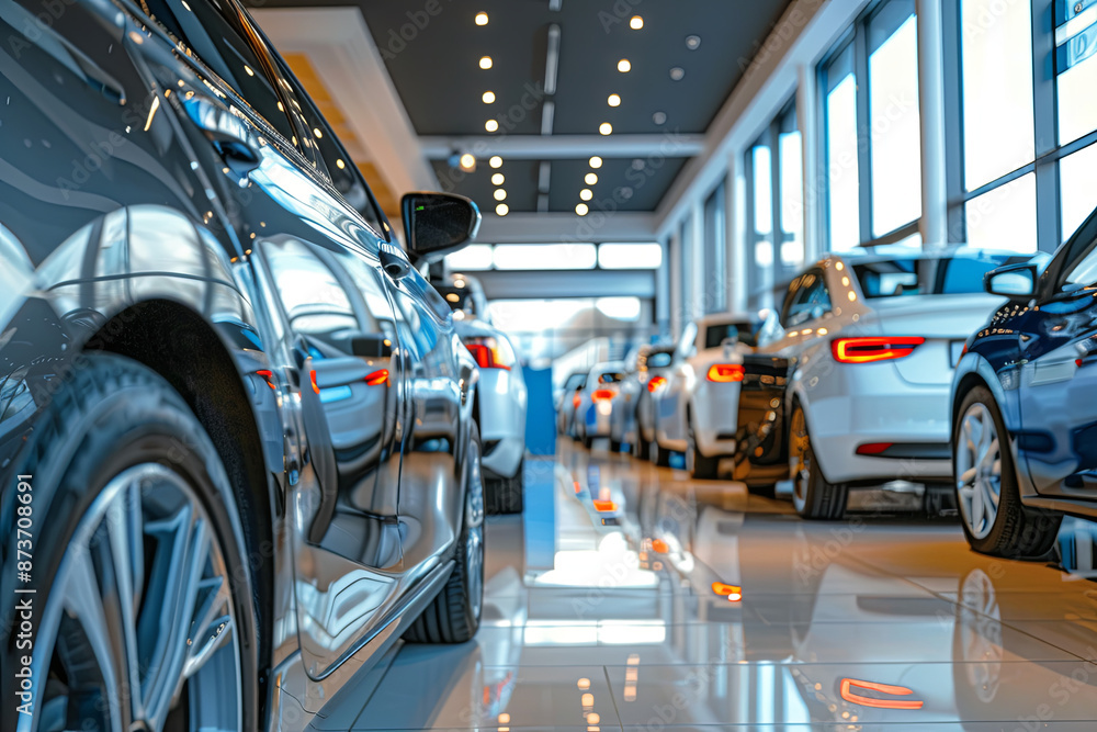 Car showroom with various brands Car showroom with various brands