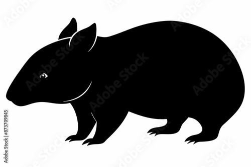 Wombat vector illustration, image of a squirrel, wombat silhouette, wombat vector art

