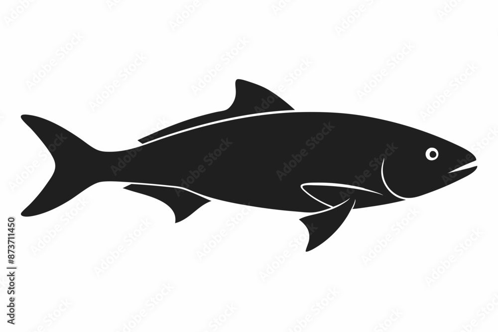 Salmon vector illustration, fish isolated on white, Salmon silhouette, Salmon vector art Salmon vector illustration, fish isolated on white, Salmon silhouette, Salmon vector art