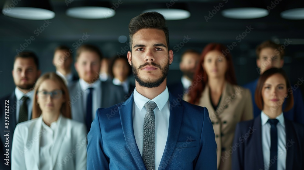 A group of people are standing together in a room A group of people are standing together in a room