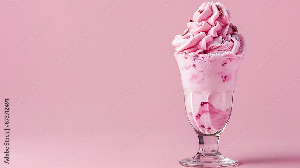 ice cream in a highball glass pink background ice cream in a highball glass pink background