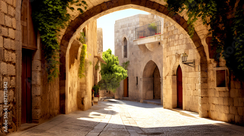 Fototapeta Naklejka Na Ścianę i Meble -  Medieval arched street in the old town