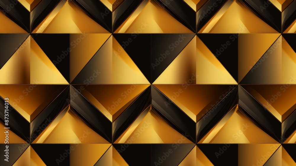 A pattern of gold and black triangles creates a visually appealing and textured background A pattern of gold and black triangles creates a visually appealing and textured background