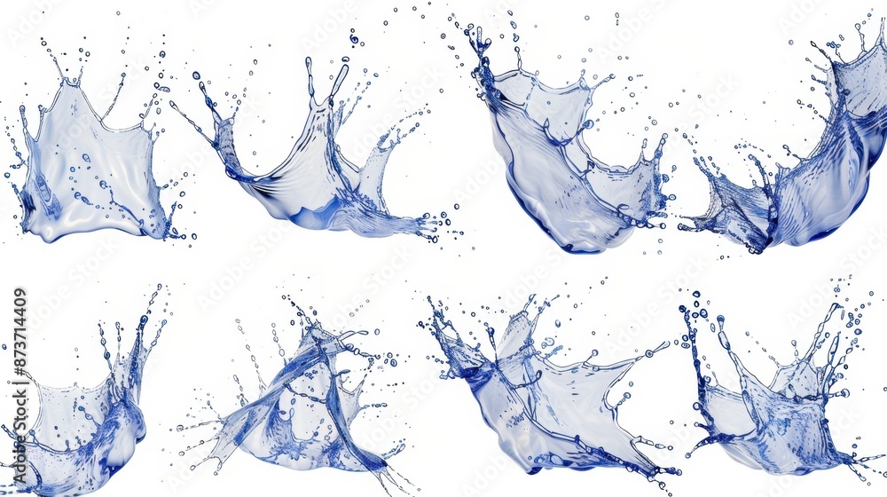 Obraz premium Water Splashes in Different Shapes