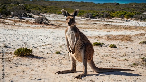 A kangaroo with a tag in its ear photo