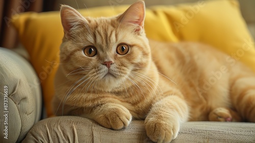 A stunning British Shorthair cat with a Golden Chinchilla NY25 coat photo