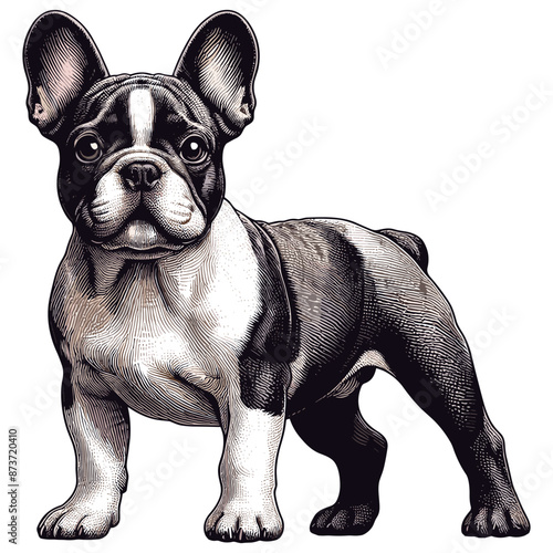 Cute French Bulldog Vector Cartoon illustration