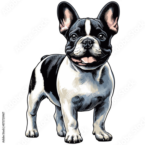 Cute French Bulldog Vector Cartoon illustration