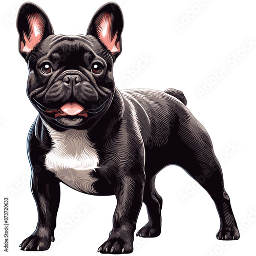 Cute French Bulldog Vector Cartoon illustration