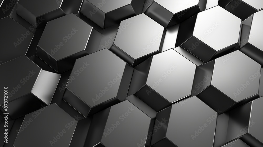 A close-up view of a geometric pattern of black hexagons. The hexagons are slightly offset, creating a dynamic visual effect A close-up view of a geometric pattern of black hexagons. The hexagons are slightly offset, creating a dynamic visual effect
