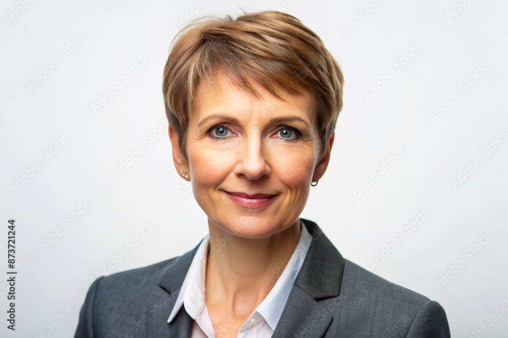 Portrait of a middle-age businesswoman with short hair Portrait of a middle-age businesswoman with short hair
