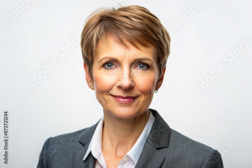 Portrait of a middle-age businesswoman with short hair