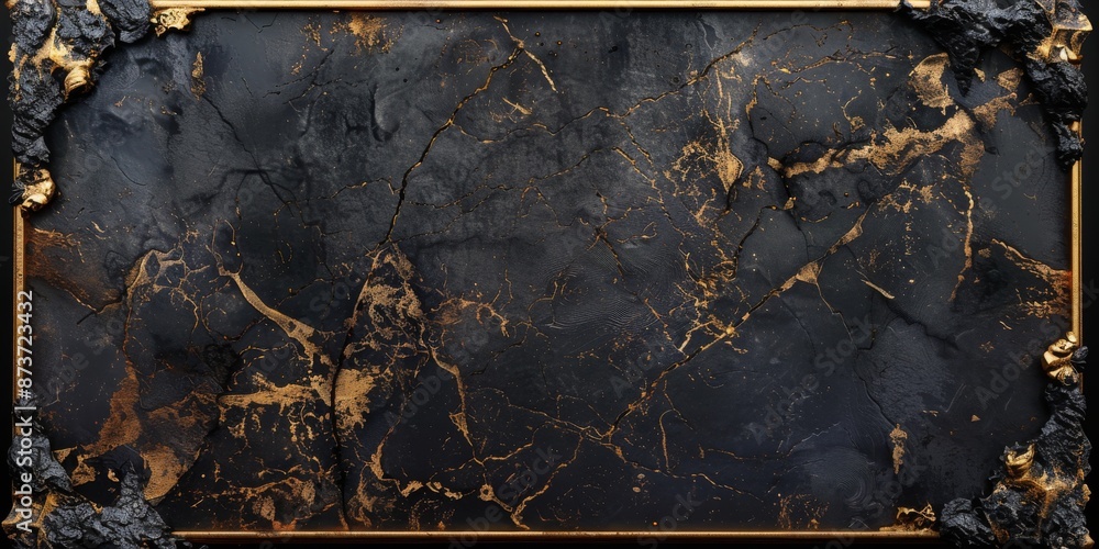 Naklejka premium Baroque Classical Abstract Marble Framed Ceiling Art with Ornate Border. Luxury Lavish Decor Victorian Elements with Seamless Pattern Background Texture