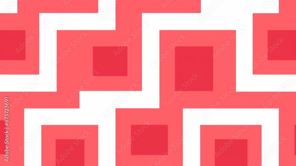 A geometric pattern of red squares, with some squares overlapping, on a white background A geometric pattern of red squares, with some squares overlapping, on a white background