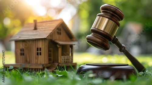Legal auction for real estate properties involving taxes profits and home purchases. Concept Real Estate Auctions, Tax Lien Sales, Home Investment, Property Exchange, Legal Auction Process. 