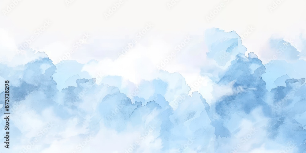 Fototapeta premium Abstract watercolor painting with deep blue tones and textured brush strokes, conveying a sense of depth and tranquility.