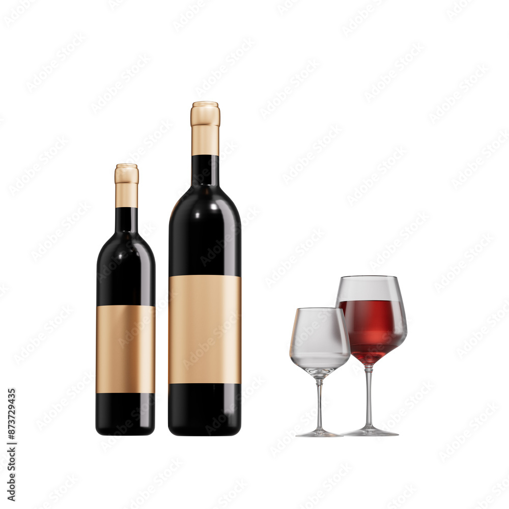 3d rendering different wine picture 3d rendering different wine picture