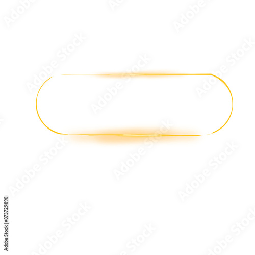 Banner frame neon gold with light illustration