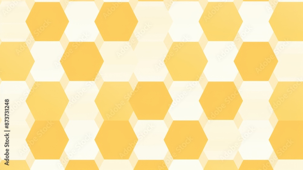 A pattern of yellow hexagons on a white background A pattern of yellow hexagons on a white background