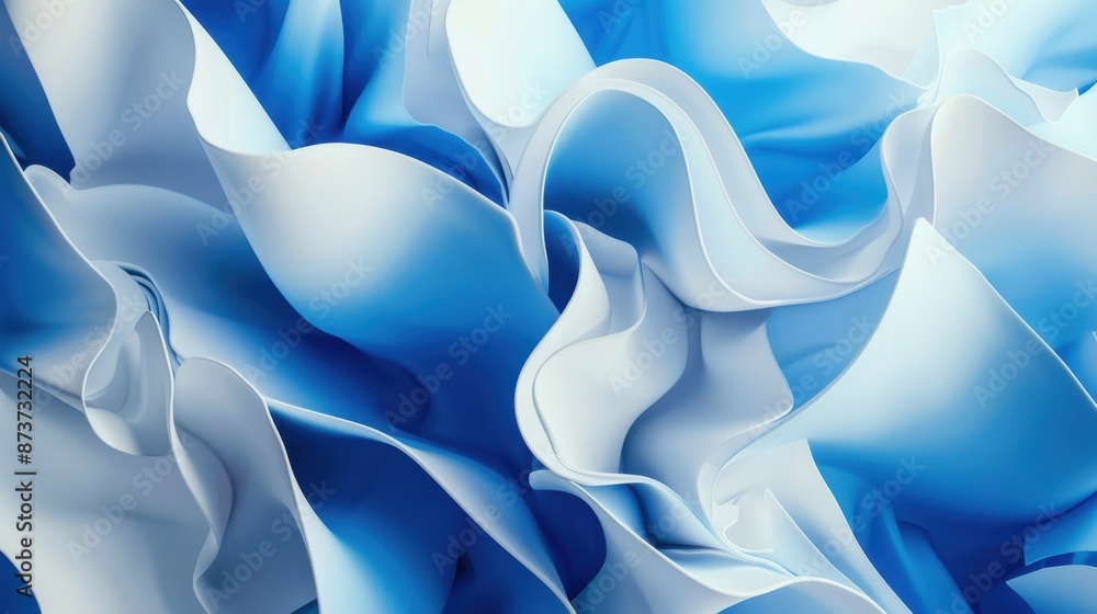 Fototapeta premium Abstract Blue and White Swirling Pattern