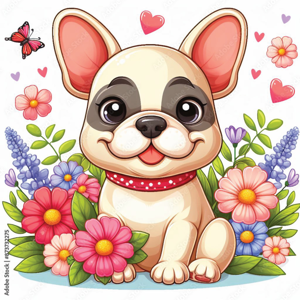 Cute French Bulldog Vector Cartoon illustration Cute French Bulldog Vector Cartoon illustration
