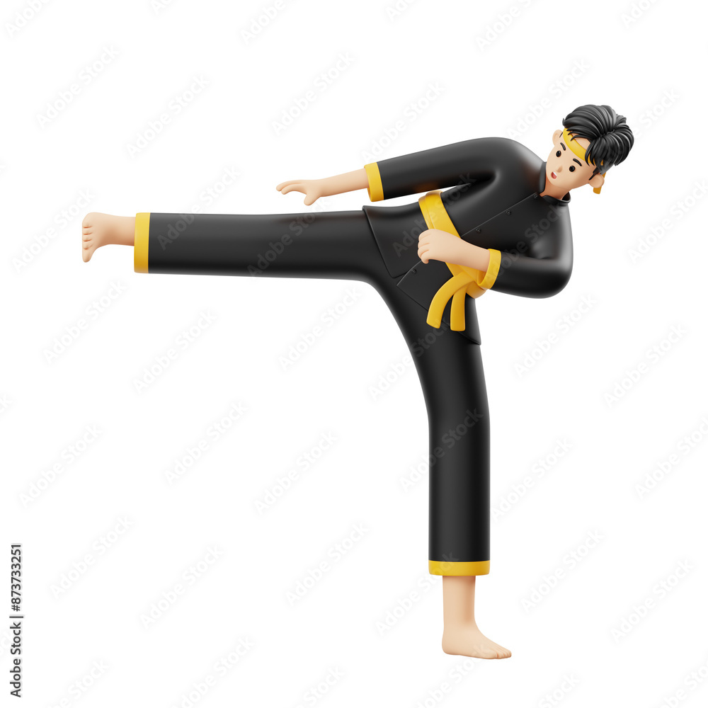 3D Character Pencak Silat Kick To The Stomach 3D Character Pencak Silat Kick To The Stomach
