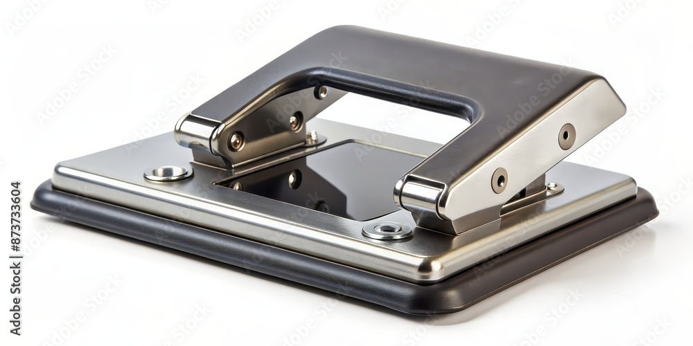 A hole puncher with metal construction and adjustable paper guide , stationery, office supplies, punch holes A hole puncher with metal construction and adjustable paper guide , stationery, office supplies, punch holes