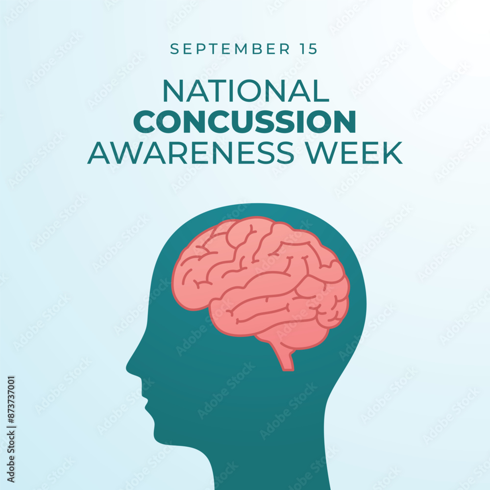 Obraz premium National Concussion Awareness Day. Flat art design. Vector ribbon. Good for celebration template usage. eps 10.