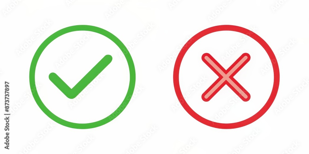 Icons of yes and no with one highlighted, icons, yes, no, highlighted, choice, decision, options, selection, vote Icons of yes and no with one highlighted, icons, yes, no, highlighted, choice, decision, options, selection, vote