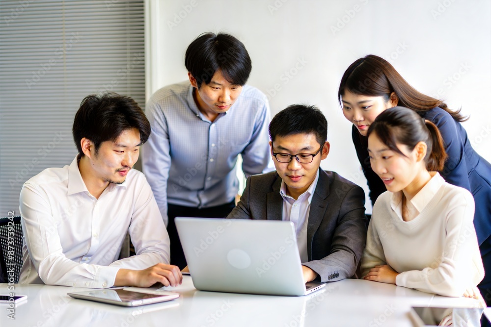 Asian Developer Team Brainstorming in IT Office
Asian Developer Team Brainstorming in IT Office