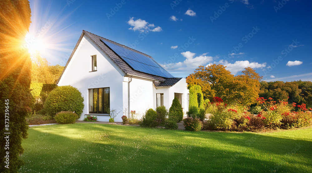 Modernes Einfamilienhaus mit Solaranlage Modernes Einfamilienhaus mit Solaranlage