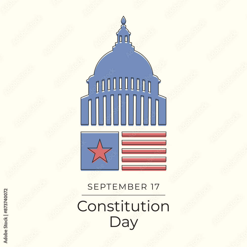 Constitution Day. Line art design. Vector design. Good for celebration template usage. Continuous line. eps 10. Constitution Day. Line art design. Vector design. Good for celebration template usage. Continuous line. eps 10.