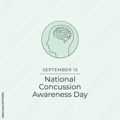 National Concussion Awareness Day. Line art design. Vector ribbon. Good for celebration template usage. Continuous line. eps 10.
