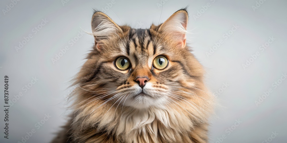 Obraz premium Big nose cat with fluffy fur and playful eyes , big nose, cat, fluffy, fur, playful, eyes, domestic, pet, animal, feline, whiskers