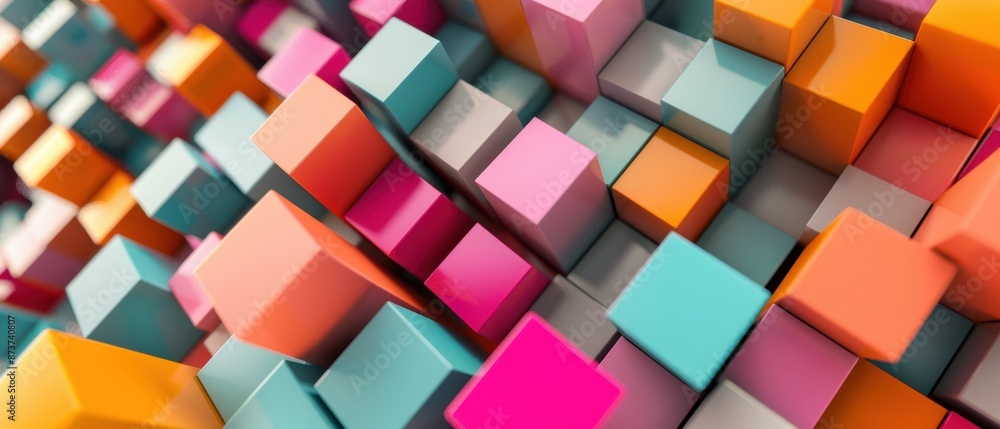 Abstract Colorful Cubes Background Abstract Colorful Cubes Background