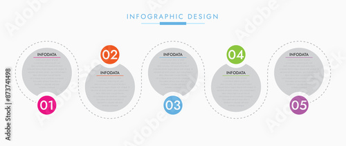 Simple infographic design template. Round vector illustration for presentation, banner, and report.