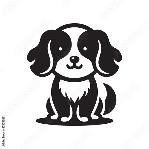 Cute Dog Silhouette Vector Art for Illustration Design.