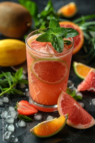 Wallpaper Mural Healthy fresh grapefruit fruit juice, drink. Vitamins, fitness drink, health food.	 Torontodigital.ca