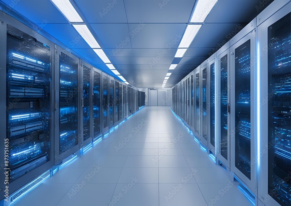 Fototapeta premium State-of-the-Art Data Center: Cutting-Edge Infrastructure and Technology