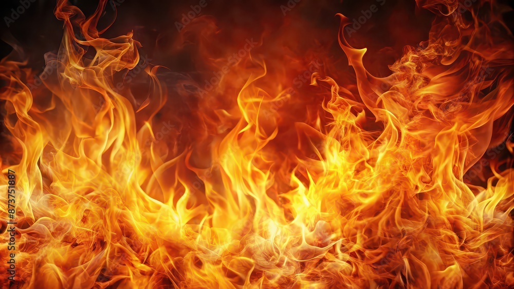 Fototapeta premium Abstract fire background with vibrant flames and fiery textures, flames, abstract, heat, background, red, orange, yellow, texture