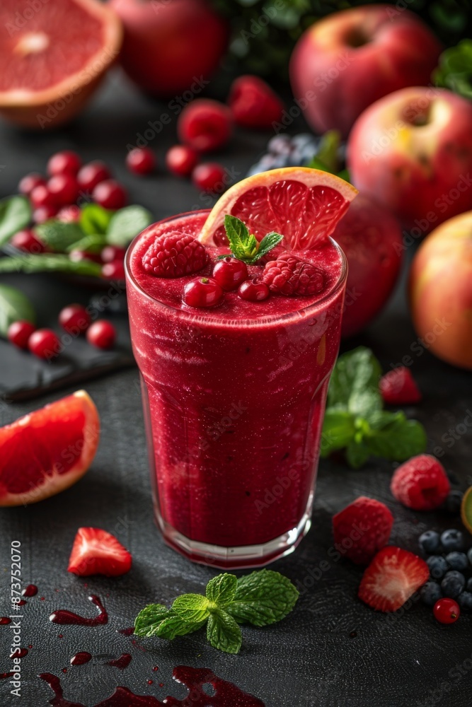 Healthy fresh red berry fruit juice, drink. Vitamins, fitness drink, health food. Healthy fresh red berry fruit juice, drink. Vitamins, fitness drink, health food.